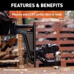 CURT 2-1/2 Inch Adjustable Pintle Mount for Heavy-Duty Towing CURT adjustable pintle mount with solid steel shank for heavy-duty towing