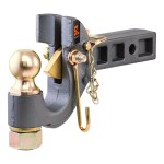 CURT SecureLatch Pintle Ball Hitch with Auto-Locking Technology CURT SecureLatch pintle ball hitch with auto-lock and cupped design for trailers
