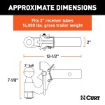 CURT SecureLatch Pintle Ball Hitch with Auto-Locking Technology CURT SecureLatch pintle ball hitch with auto-lock and cupped design for trailers