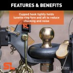 CURT SecureLatch Pintle Ball Hitch with Auto-Locking Technology CURT SecureLatch pintle ball hitch with auto-lock and cupped design for trailers