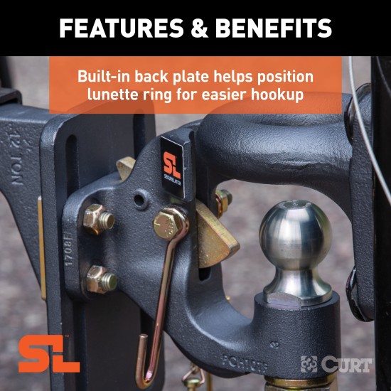 SecureLatch Pintle Hitch with Auto-Locking and Cupped Design SecureLatch pintle hitch with auto-locking mechanism and cupped design for trailers