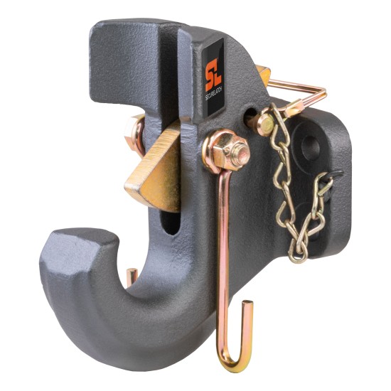 SecureLatch Auto-Locking Pintle Hook for 30,000 Lbs Trailer SecureLatch pintle hook with auto-locking mechanism rated for 30,000 lbs GTW.