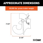SecureLatch Auto-Locking Pintle Hook for 30,000 Lbs Trailer SecureLatch pintle hook with auto-locking mechanism rated for 30,000 lbs GTW.