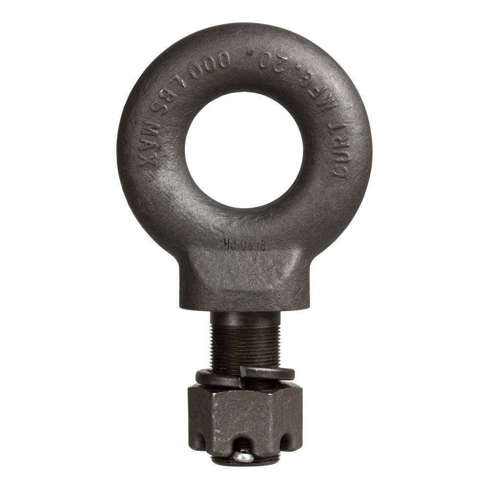 CURT Heavy-Duty Pintle Hitch with 20,000 lbs GTW CURT pintle hitch featuring lunette eye with 20,000 lbs capacity and black powder coat finish.