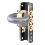 CURT SecureLatch lunette ring set with locking pin and adjustable channel for secure trailer hitching.