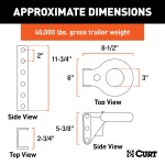 CURT SecureLatch lunette ring set with locking pin and adjustable channel for secure trailer hitching.