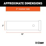 CURT 18-inch Raw Steel Receiver Tube for Towing Fabrication CURT fabrication steel receiver tubing with a raw finish designed for a 2" x 2" hitch