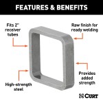 CURT steel reinforcement collar for enhancing 2 inch receiver tube strength