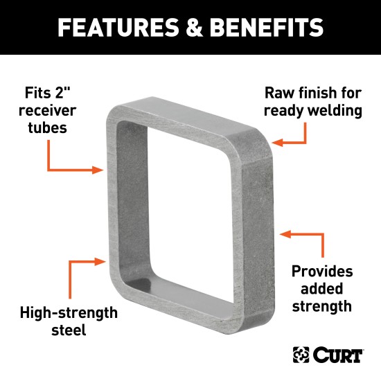 CURT Steel Reinforcement Collar for 2 Inch Receiver Tubes CURT steel reinforcement collar for enhancing 2 inch receiver tube strength