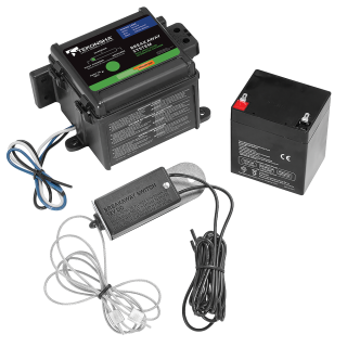 Versatile Breakaway System with Charger for Trailers Complete breakaway system for gooseneck trailers with charger and Tekonsha switch.
