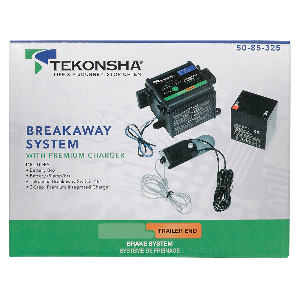 Versatile Breakaway System with Charger for Trailers Complete breakaway system for gooseneck trailers with charger and Tekonsha switch.