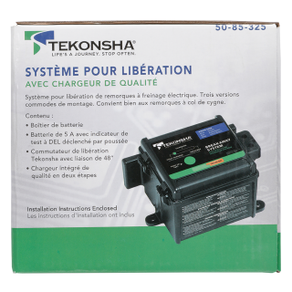 Versatile Breakaway System with Charger for Trailers Complete breakaway system for gooseneck trailers with charger and Tekonsha switch.