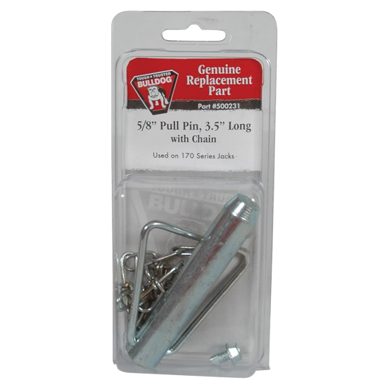 Genuine BULLDOG 5/8 Inch Pull Pin Kit for Trailer Jacks BULLDOG pull pin kit with chain and drive screw for series 170 trailer jacks.