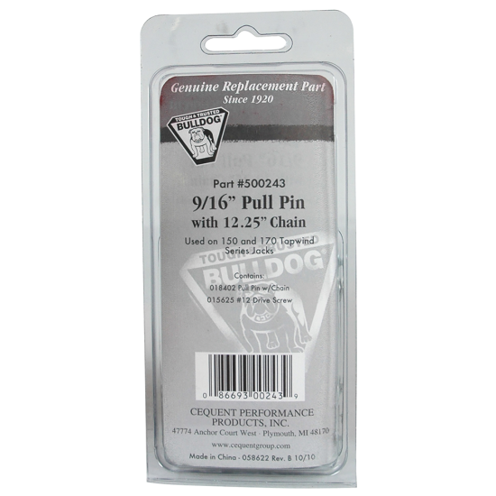 BULLDOG Pull Pin Kit for Series 150 & 170 Trailer Jacks Genuine BULLDOG pull pin kit with zinc finish for trailer jacks