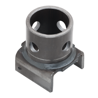 U-Bracket Pipe Mount for Trailer Swivel Jack with 5/8 inch Pin Hole U-bracket pipe mount for attaching swivel jack to trailer with male pipe and 5/8 inch pin hole