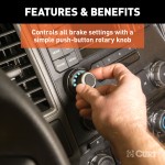 CURT Spectrum Trailer Brake Controller with Sleek Dash Interface CURT Spectrum trailer brake controller with rotary knob interface and tri-color LEDs for enhanced vehicle safety.