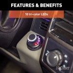 CURT Spectrum Trailer Brake Controller with Sleek Dash Interface CURT Spectrum trailer brake controller with rotary knob interface and tri-color LEDs for enhanced vehicle safety.