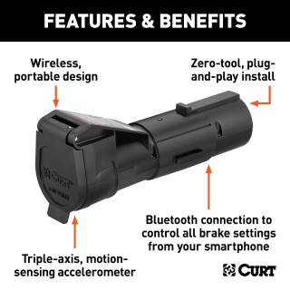 CURT Echo Bluetooth Mobile Trailer Brake Controller Setup CURT Echo mobile trailer brake controller connected to a smartphone for wireless control