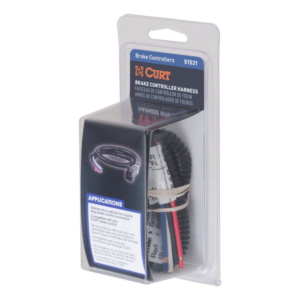 CURT Quick Plug Trailer Brake Controller Harness CURT quick plug brake controller harness with slit loom sleeve for easy trailer brake connection and enhanced towing safety