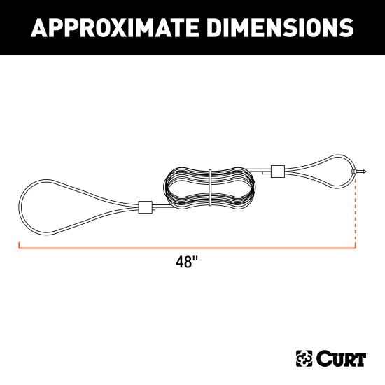 CURT Breakaway Kit with 48 inch Cable and Nylon Pull CURT breakaway kit with 48-inch cable and high-temp nylon pull for trailer brake activation.