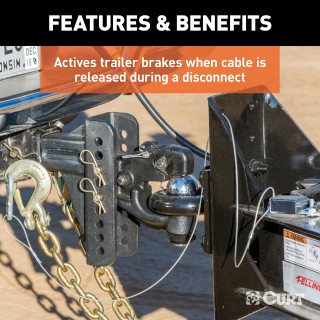 CURT Breakaway Kit Lanyard Pin with 48-Inch Cable CURT breakaway kit lanyard pin featuring a 48-inch cable for trailer safety