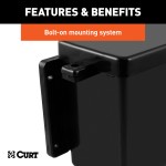 CURT breakaway battery case for trailer safety with lockable lid and polyethylene construction