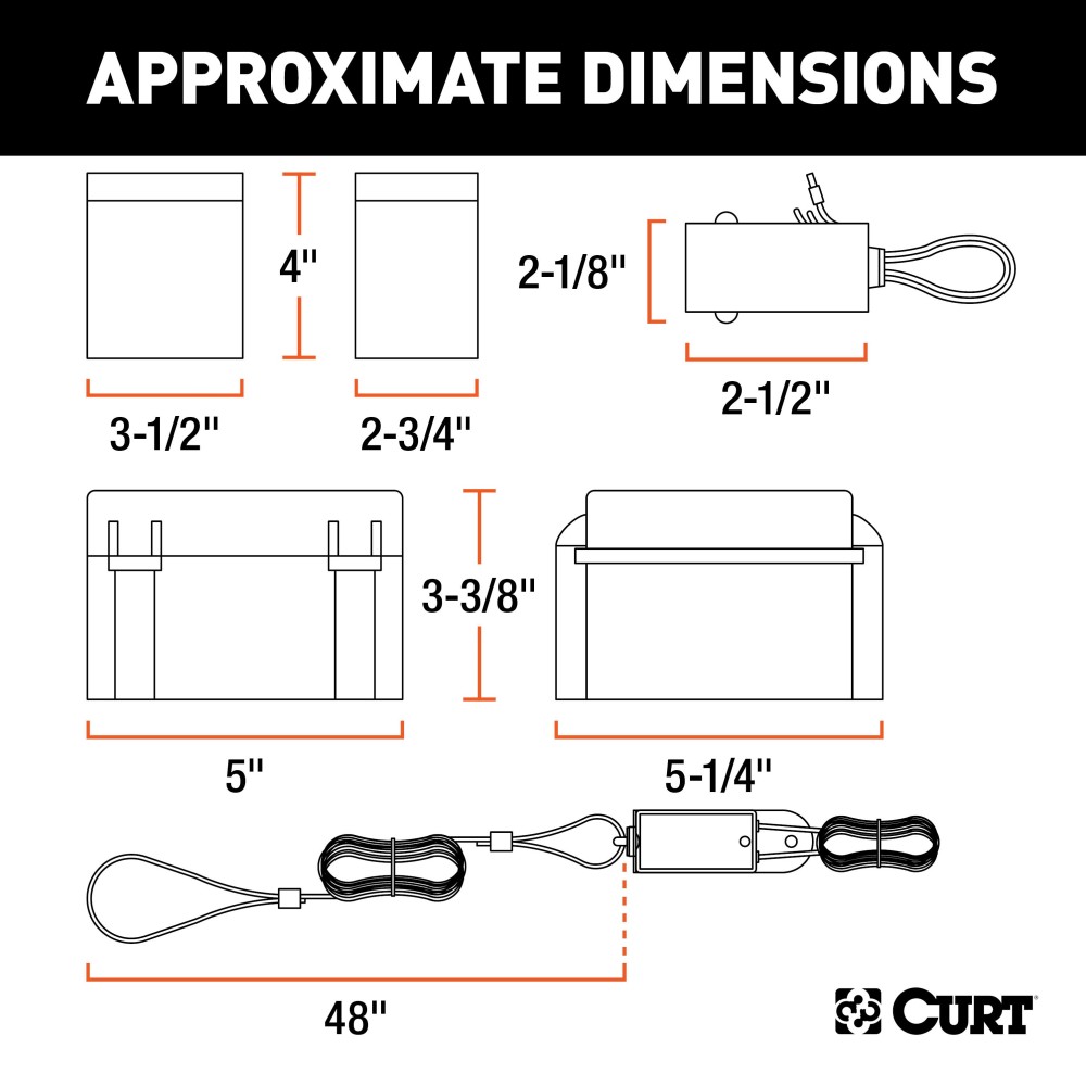 CURT Soft-Trac 1 Breakaway Kit with Rechargeable Battery CURT Soft-Trac 1 breakaway kit with 12-volt rechargeable battery and components
