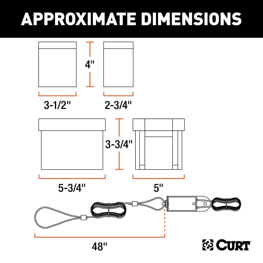 CURT Breakaway Kit ensures safety for trailers with electric brakes, featuring a push-to-test battery case, meeting DOT standards.