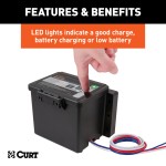 CURT Breakaway Kit with Push-to-Test Battery for Trailer Safety CURT breakaway kit featuring push-to-test battery and durable case