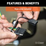 CURT Custom 4-Way Flat Trailer Wiring Connector with Dust Cover CURT 4-way flat trailer wiring connector designed for easy vehicle installation