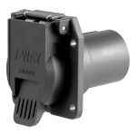 CURT electrical 7-way RV blade connector with black plastic and cover