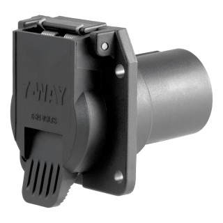 CURT 7-way RV Blade Connector with Spring-loaded Cover CURT electrical 7-way RV blade connector with black plastic and cover