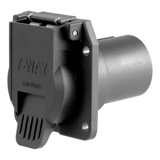 CURT electrical 7-way RV blade connector with black plastic and cover