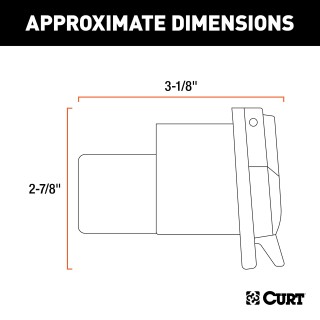 CURT 7-way RV Blade Connector with Spring-loaded Cover CURT electrical 7-way RV blade connector with black plastic and cover