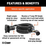 10-foot CURT 5th wheel and gooseneck trailer extension harness, ideal for extra truck bed connectivity.