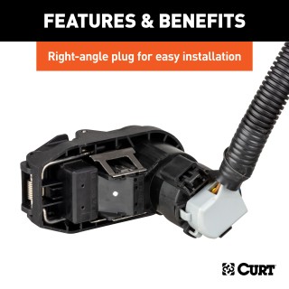 CURT 7-ft 5th Wheel Gooseneck Extension Harness for Trailers 7-foot CURT extension harness with dual-output socket for truck bed and rear socket.