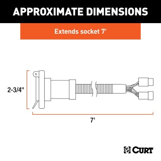 CURT 5th Wheel Gooseneck Extension Harness with 7-way RV Blade CURT extension harness for 5th wheel/gooseneck trailers, 7-way RV blade, designed for Dodge trucks