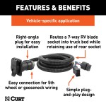 CURT 5th Wheel Gooseneck Extension Harness with 7-way RV Blade CURT extension harness for 5th wheel/gooseneck trailers, 7-way RV blade, designed for Dodge trucks