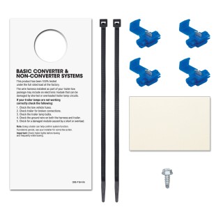 CURT electrical converter with 4-way flat socket and color-coded wires for easy vehicle trailer wiring conversion.