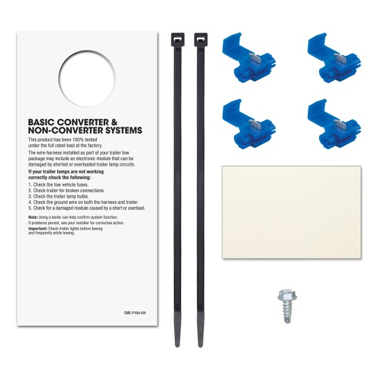 CURT Electrical Converter with 4-Way Flat Connector CURT electrical converter with 4-way flat socket and color-coded wires for easy vehicle trailer wiring conversion.