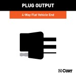 CURT Electrical Converter with 4-Way Flat Connector for Trailers CURT Electrical Converter showing 4-way flat plug and colored wires, converts vehicle wiring for safe trailer towing.
