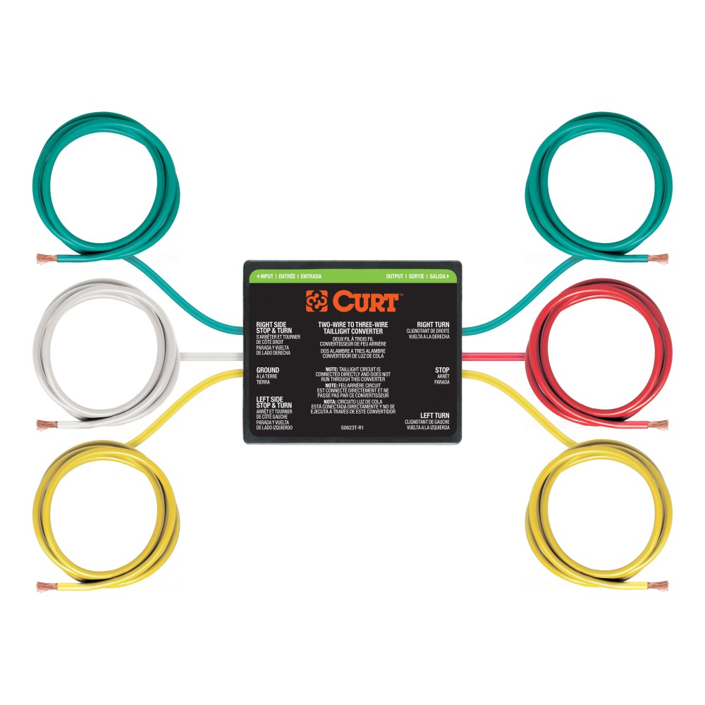 CURT Electrical Converter for Towing Tail Light Connections CURT electrical converter for converting 2-wire to 3-wire vehicle to trailer systems
