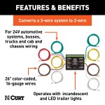 CURT 24V Electrical Converter for Trailer Tail Light Connection CURT electrical converter for 24V systems enabling trailer tail light connection