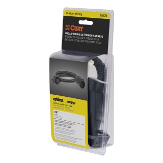 CURT USCAR 24-inch extension harness for flexible brake controller installation with protective slit loom.