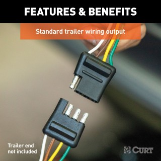 CURT Taillight Converter for Universal Trailer Wiring CURT taillight converter with 4-way flat output for trailer lights