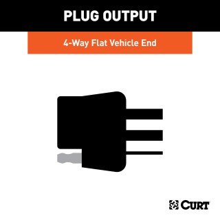 CURT Taillight Converter for Universal Trailer Wiring CURT taillight converter with 4-way flat output for trailer lights