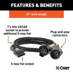 CURT custom wiring connector, 5-way flat socket, dust cover included