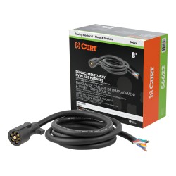 CURT Replacement 7 Pin RV Blade Trailer Wiring Harness Plug 8 Foot Boxed 56622