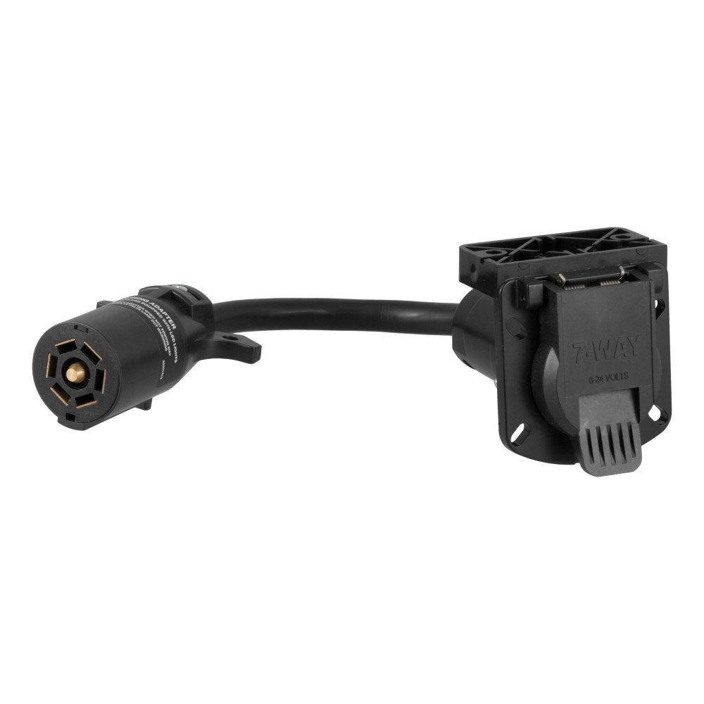 CURT 7-Way RV Blade Adapter for LED Trailer Lights CURT 7-way RV blade adapter with built-in resistors for LED trailer lights