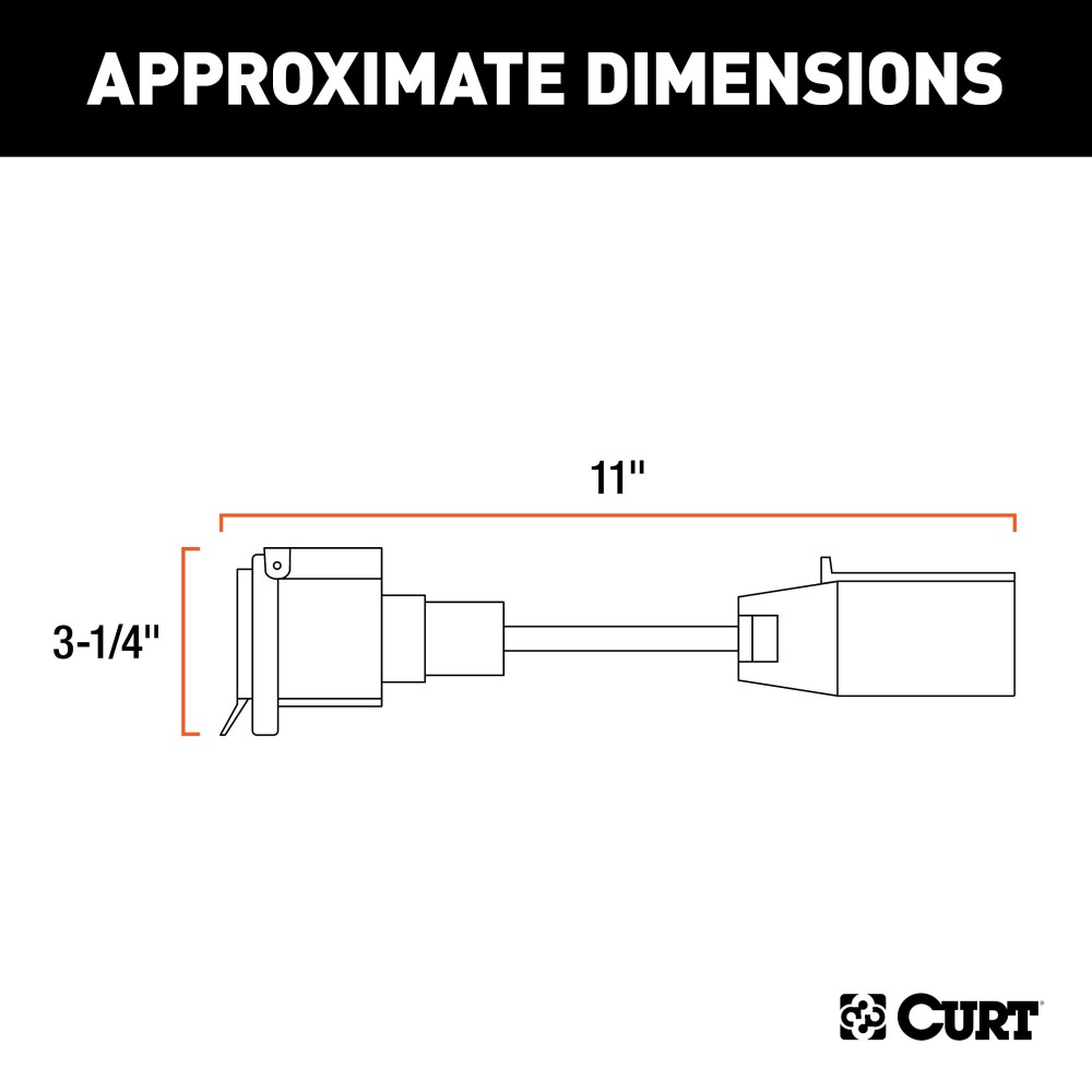 CURT 7-Way RV Blade Adapter for LED Trailer Lights CURT 7-way RV blade adapter with built-in resistors for LED trailer lights